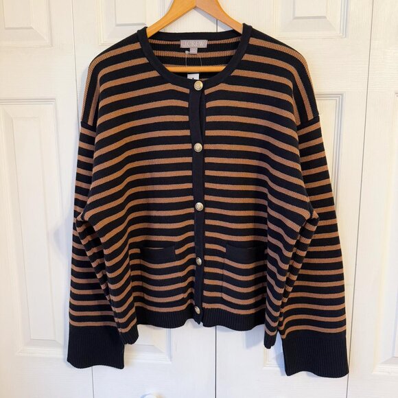 J. Crew Emilie Sweater Lady Jacket Cardigan Stripe - Picture 1 of 10